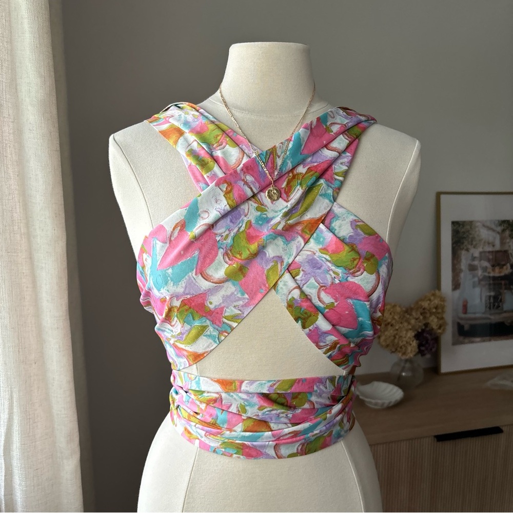 Love McNicoll Colorful Scarf Top (NEW WITH TAGS)